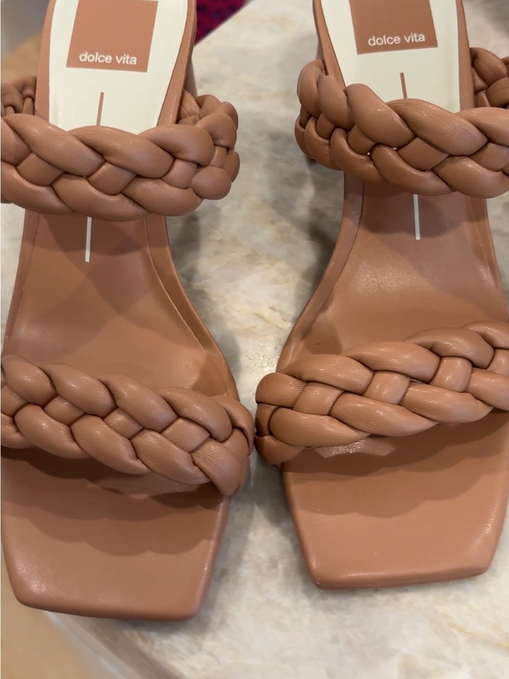Dolce Vita Braided Slide Heels - Taupe